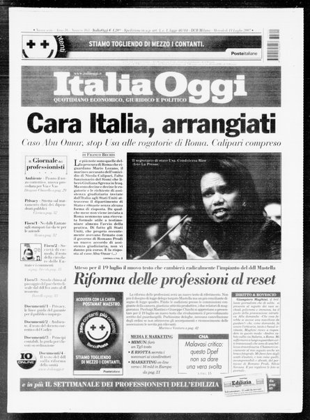 Italia oggi : quotidiano di economia finanza e politica